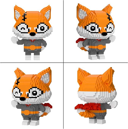 Larcele Animal Series Micro Building Blocks Animal Set DIY Mini 3D Building Toy Bricks1384 Pieces KLJM-07 (Little Fox)