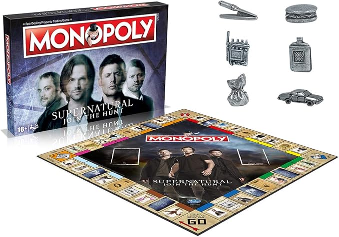 Winning Moves Supernatural Monopoly Board Game Join The Winchester Brothers Sam and Dean Advance to Vampire and Werewolf and Trade Your Way to Success for Ages 16 and up