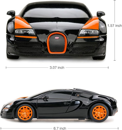 RASTAR RC Car | 1:24 Bugatti Veyron 16.4 Grand Sport Vitesse Radio Remote Control Racing Toy Car Model Vehicle Black/Orange