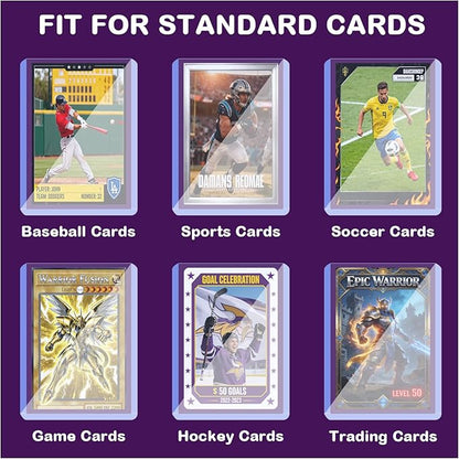 50ct 3X4 Card Sleeves Hard Plastic - 180pt Hard Card Sleeve Baseball Card Protectors Hard Plastic Premium Card Sleeves for Trading Cards Hard Card Holder for Sports Baseball Football Game Cards