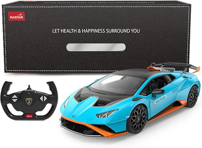 RASTAR Lamborghini RC Car 1/14 Lamborghini Huracán STO Model Car 2.4Ghz Blue Remote Control Toy Car for Boys