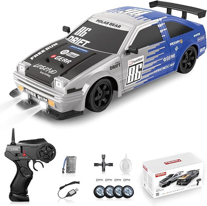 RC Drift Car Remote Control Cars 1/16 2.4GHz Drifting RC Car 4WD Remote Control Drift Cars with Spray LED Lights and Drifting Tires Toy Cars for Adults Boys Kids