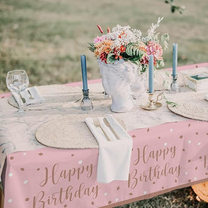 Rose Gold &amp Pink Sweet 16 Birthday Bundle: Party Supplies Set with paper Plates Napkins Cups Tablecloth &amp Banner - Sweet Sixteen Decorations Party Favors Serves 25
