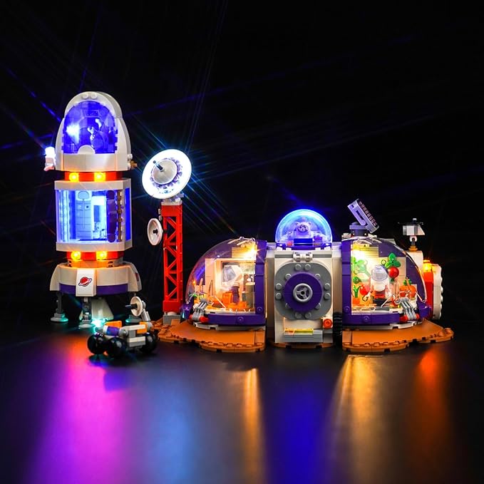 VONADO LED Light Kit Compatible with Lego Mars Space Base and Rocket 42605 (Lights Only No Models) Creative Lighting Set Accessories Compatible with Lego 42605 Building Set