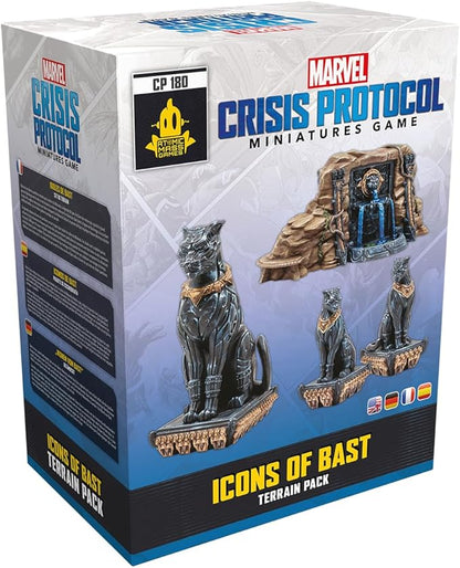 Marvel: Crisis Protocol Icons of Blast TERRAIN PACK - Enhance Battles with Wakandan Statues &amp One-Shot Card! Tabletop Superhero Game Ages 14+ 2 Players 90 Min Playtime Made by Atomic Mass Game