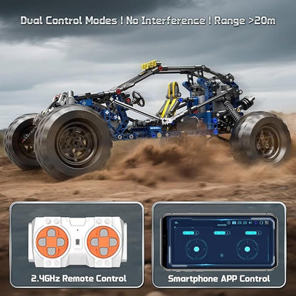 Mould King 18018 Off-Road RC Car Building Sets 515 Pieces Lightning Climbing Car with 2.4GHz Remote &amp APP Control High-Speed RC Buggy Bricks Toy for Boys &amp Adults Ages 8+
