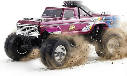 FMS 1/10 RC Truck Ford F-1002WD Monster Truck with Licensed Body 550 Brushed Motor Oil Shocks Independent Suspension – All-Terrain RC Crawler High Speed Off-Road RC Car for Gift（Red High Roller）