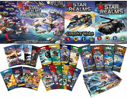 Wise Wizard Games Star Realms Complete Bundle: Core Game Colony Wars Frontiers United Command Decks High Alert Crisis Gambit Cosmic Gambit Scenarios Promo Pack 1 and Universal Storage Box