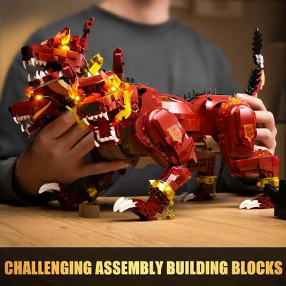 Dog Building Set for AdultsAnimal Toy for Home Office DecorBuilding Blocks with Display Stand and LED LightIdeal Gift for Adult Men Teens 14+ (2317pcs)