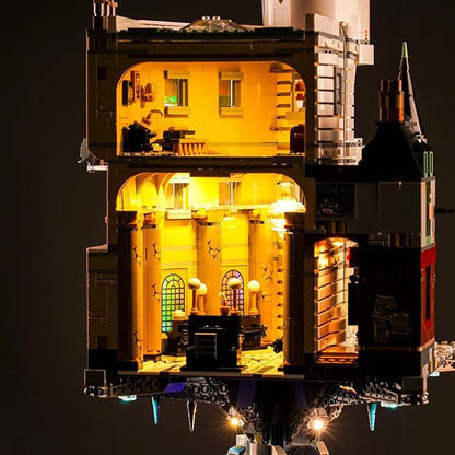 Upgraded Led Light Kit for Lego Gringotts Wizard Bank Horcrux War Building Set Music Version Compatible with Lego 76417 Model for Adults Fun Gift for Lovers (Model Not Included)