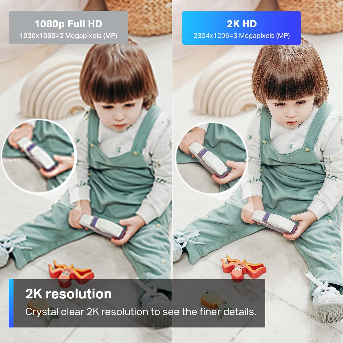 TP-Link Tapo 2K Indoor Security Camera for Baby Monitor, Dog Camera w/Motion Detection, 2-Way Audio Siren, Night Vision, Cloud & SD Card Storage(Up to 256 GB), Works w/Alexa & Google Home(Tapo C110)