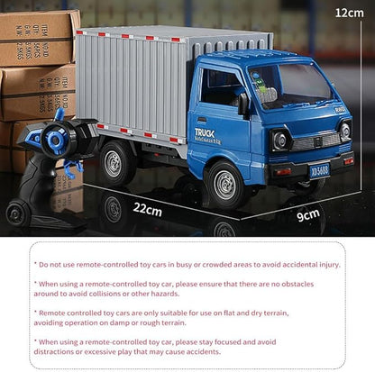 GoolRC Remote Control Car Transporter Truck 1:16 Scale RC Container Transport Truck with Spray and Light 2.4GHz All Terrain RC Cars for Teens and Adults Christmas or Birthday Gift (Green)