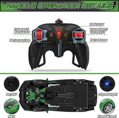 BLUEJAY Transform Rc Cars for Boys 4-7 8-12 2.4Ghz Remote Control Car 1:18 Scale Transforming Robot One-Button Deformation 360° Rotation Car Toy Gifts for Boys 3-5
