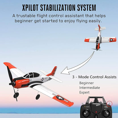 Volantexrc RC Airplane 2.4Ghz 4 Channel Remote Controlwith Aileron T28 Trojan Parkflyer RC Aircraft PlaneReady to Fly with Xpilot Stabilization SystemPerfect for Beginners