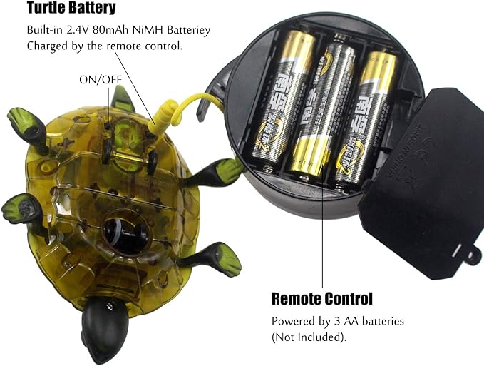 Tipmant RC Turtle IR Remote Control Tortoise Crawl Fake Electric Animal Toy Car Vehicle for Kids Birthday Gifts (Brown)