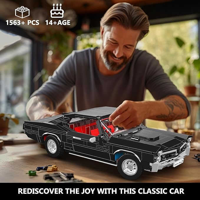 Mould King 10199 Sports Car Building Block Kits MOC Classic Vintage Car Model Building Sets Gift for Age 14+/Adult Collections Enthusiasts (1563+ Pieces Static Version)