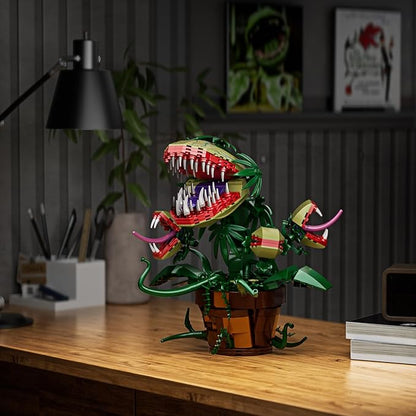 Millionspring Piranha Plant Audrey II 2 Building Blocks Set Toys Kit Horrors Flower Shop Decoration Valentine Gift for Tv Film Fans Families Friends 12+ On Halloween Birthday Christmas