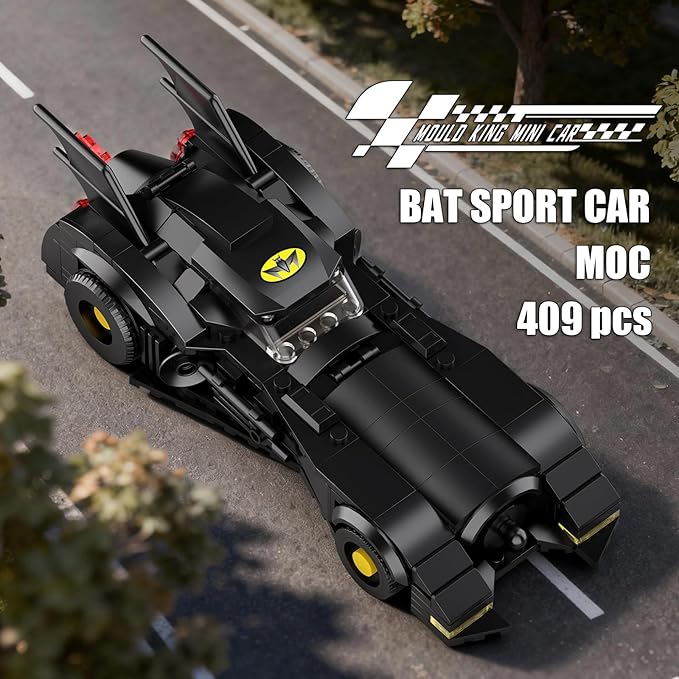 Mould King Technik Bat Super Car Builidng Toys Sets 10020 MOC Bat Iconic Vehicle Super Hero Gift for Kids Boys and Girls Ages 8+ (409 PCS)
