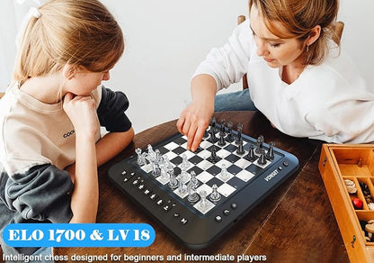 P6 Electronic Chess Board Chess Computer Talking Smart Chess Board Magnetic Electronic Chess Set with LED for Kids &amp Adults