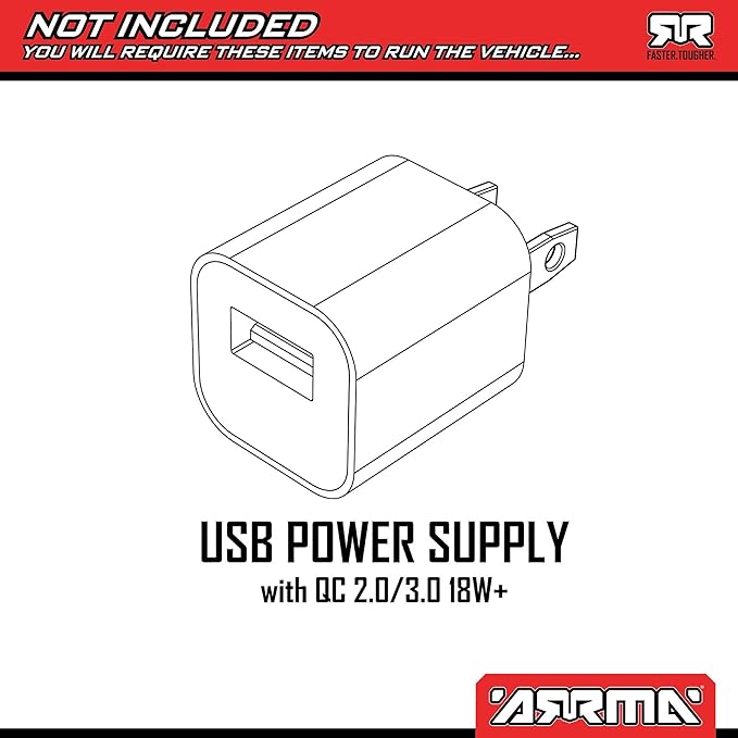 ARRMA RC Truck Gorgon 2 Wheel Drive MT1/10 RTR (Ready-to-Run with Battery and Charger Included) Smart 3300 7C S120 USB Yellow ARA3230ST1