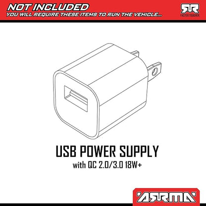 ARRMA RC Truck Gorgon 2 Wheel Drive MT1/10 RTR (Ready-to-Run with Battery and Charger Included) Smart 3300 7C S120 USB Yellow ARA3230ST1