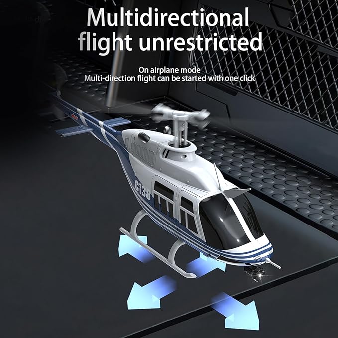 C138 Remote Control Helicopter Bell206 Helicopter 2.4GHz 4CH Single Propeller Aileron RC Aircraft One Click Roll Takeoff and Landing Six-axis Gyroscope Air Pressure Setting
