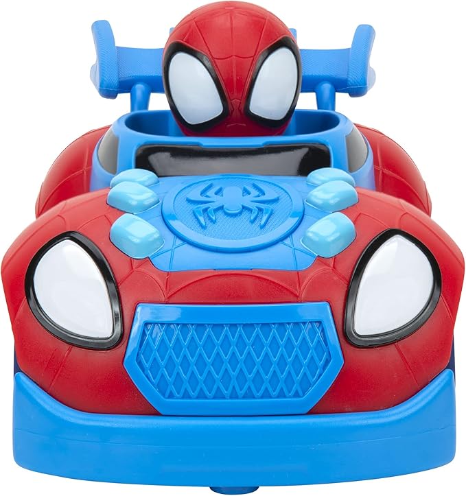 Jazwares Marvel Spidey and His Amazing Friends Web Crawler RC - Remote-Controlled Vehicle - Features Built-in Super Hero with 4 Controller Functions Blue &amp Red