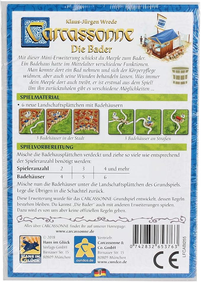 Hans Im Gluck Carcassonne: The Baths (Mini Adult Board Game for 2-6 Players Ages 12+)