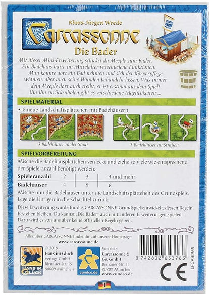 Hans Im Gluck Carcassonne: The Baths (Mini Adult Board Game for 2-6 Players Ages 12+)