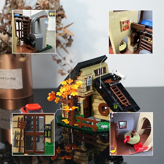 House Building Set Compatible with Lego for AdultsA Frame Cabin Toy for Architecture LoversGift for HalloweenChristmas Home Decor 696 pcs