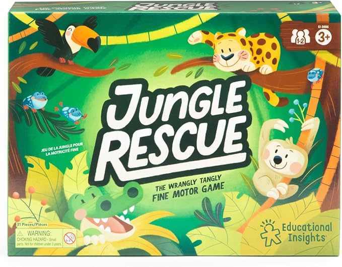 Educational Insights Jungle Rescue - Cute Preschool Board Games for Kids Toddler Fine Motor Skills Animal Matching Games for Toddlers 3-5 2-Players Boys and Girls Ages 3+