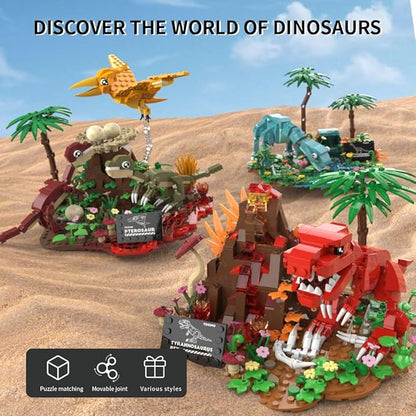 Dinosaur World Building Set- Compatible with Lego Sets for Boys 8-14 Jurassic Volcano Era Building Birthday Gift Set for Boys &amp Girl (536 Pcs)