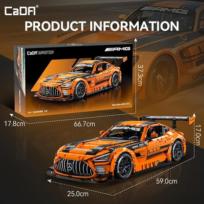 CaDA Master C64008W Mercedes-AMG GT3 Building Set1:8 Scale – 5466 PCS Officially Licensed Supercar Model Large Race Car Building Blocks Kit for Adults &amp Teens