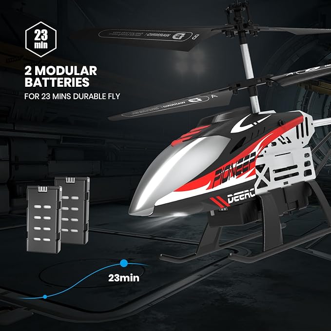DEERC DE52 Remote Control HelicopterAltitude Hold RC Helicopters with Storage Case Extra Shell2.4GHz Aircraft Indoor Flying Toy with High&ampLow Speed Mode2 Modular Battery for 24 Min Play Boys Gi