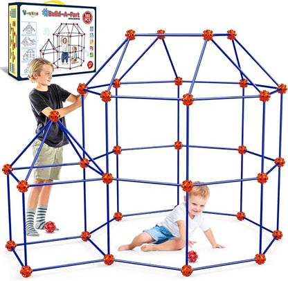 V-Opitos 180 Pack Fort Building Kits for Kids Age 4 5 6 7 8+ Years Old Creative STEM Building Toys for DIY Castles Tunnels Play Tent Ideal Christmas Birthday Gifts for Boys &amp Girls