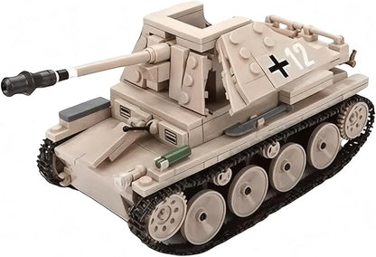 General Jim's WW2 German Marder III Tank Destroyer Building Set – 608 Piece Military Brick Model Kit – Compatible with Major Brands Building Levels and Military Enthusiasts