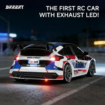 BRRRRT 1:24 Remote Control Rally CarDrift Car with LED Lights4WD High Speed Remote Control Cars for Boys and Girls Age 6+