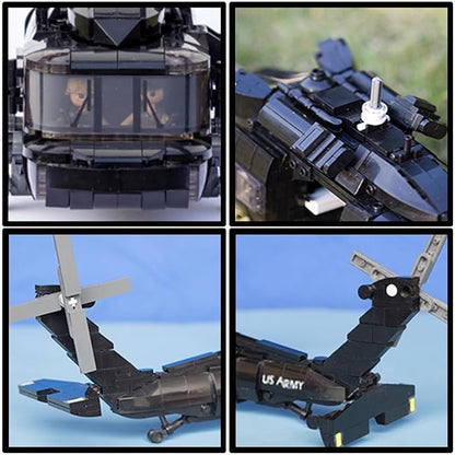 UH60 Black Hawk Helicopter Model Military Plane Building Blocks Set (660 Pieces) for Army Airplane Lovers Kids (8+Years) and Adults