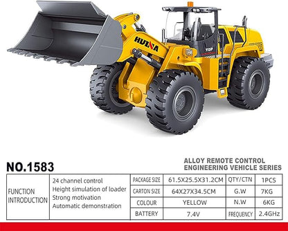 US in Stock 1/14 HUINA Toys 2.4G 10CH Radio Controlled Loader 1583 Electric Lifting System Lights Sound RC Construction Vehicles Assembled Hobby Garde Model for Adult Hobby