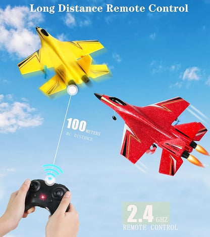 RC Planes for KidsRemote Control Airplanes Toys for Boys Girls2CH Outdoor Foam RC Glider Fighter Jet for Teen and Adults Hobby Blue
