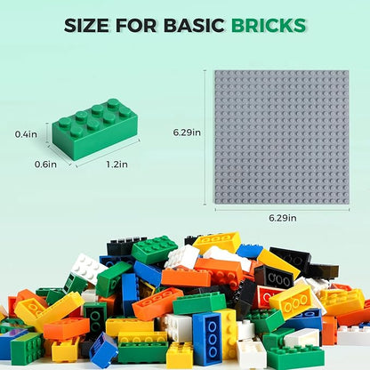 500 Piece Classic Building Bricks and 1 Gray Baseplate 2x4 Bricks Bulk Creative Building Toys Blocks Bulk for Kids Ages 6+ 7 Colors(Samll Bricks 1.25x0.62x0.47 in)