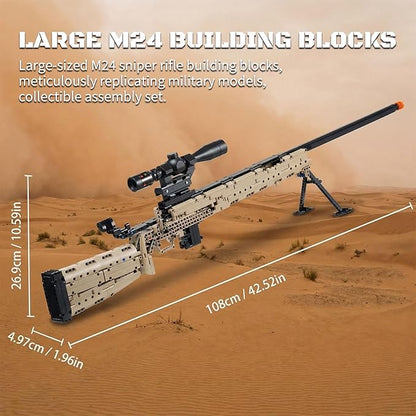 M24 Model Building Block Set 1082 Pcs Military Building Kit Gift for Adults &amp Teens
