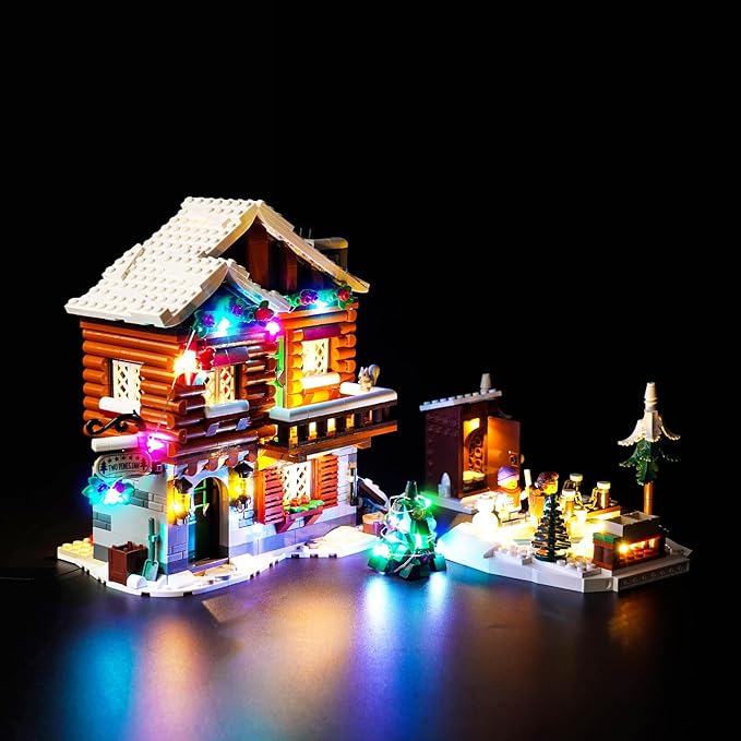 VONADO Colorful Light Kit for Lego Alpine Lodge Christmas Village 10325 Updated Creative LED Lighting Set Accessories Compatible with Lego 10325 Christmas Winter Village (Lights Only No Models)