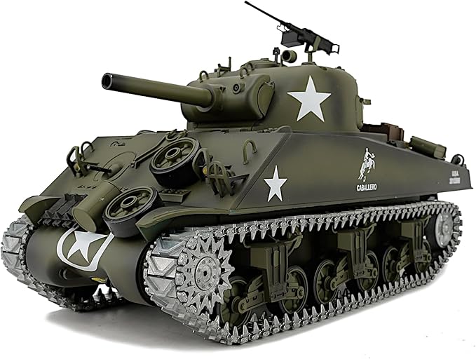POCO DIVO Sherman M4A3 US Army Tank 1/16 RTR RC Military Model Heng Long 3898 MS Edition Upgrade Steel Gear Metal Track Sprocket Idler Wheel Airsoft Battle Infrared Combat Smoke Sound Light Recoil