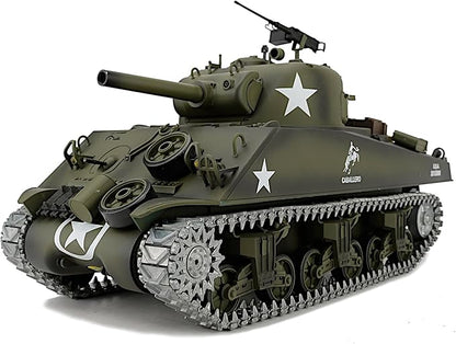 POCO DIVO Sherman M4A3 US Army Tank 1/16 RTR RC Military Model Heng Long 3898 MS Edition Upgrade Steel Gear Metal Track Sprocket Idler Wheel Airsoft Battle Infrared Combat Smoke Sound Light Recoil