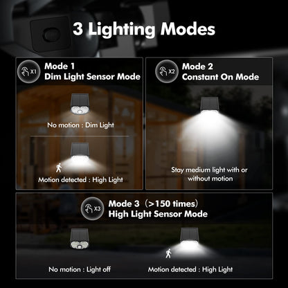 AloftSun Solar Motion Sensor Outdoor Lights,Waterproof Motion Sensor Spot Lights- 30 LED/3 Modes Solar Powered Spotlights,Landscape Lighting for Yard and Garden, Cool White,4 Pack