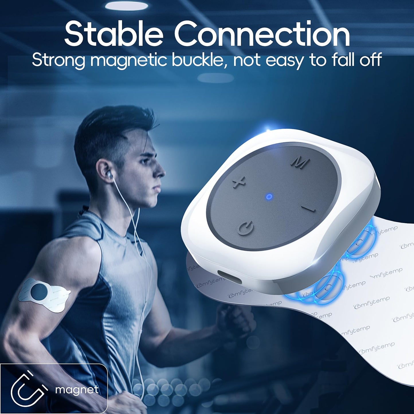 Comfytemp Wireless TENS Unit Machine for Pain Relief, FSA HSA Eligible TENS Unit Muscle Stimulator with Two Sets, Up to 30 Modes TENS Device for Back Pain, Rechargeable Portable with APP Control