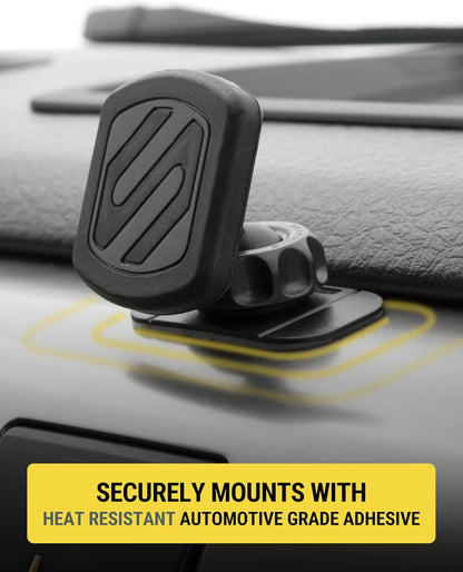 Scosche MXDM Magnetic Phone Holders for Your Car, Dashboard Cell Phone Holder with Extra Strong Magnet and Thick Metal Plate, Car Mount Cellphone Stand Compatible with iPhone, Samsung and More, 2 Pack