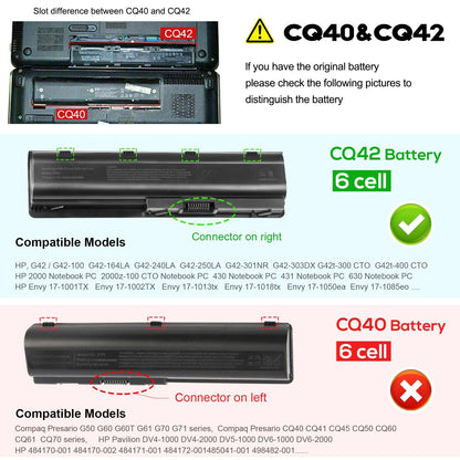 Futurebatt New Spare Battery fit HP 593553-001 593554-001 636631-001 593550-001 593562-001 586007-851 HSTNN-Q62C HSTNN-CBOW HSTNN-IB0N HSTNN-IB0X MU06 MU09 Pavilion G7 G6 G4