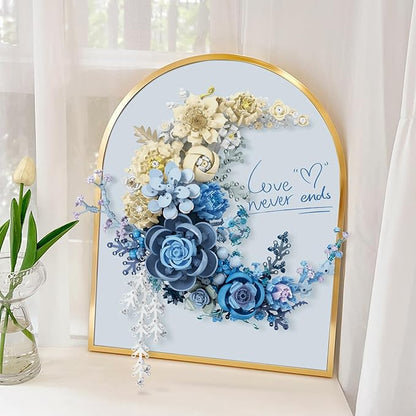 Crescent Moon Flower Building Set Compatible with Lego Botanical Collection Building Blocks Kit for Adults - Unique Home Décor Wall Art and Gift Idea